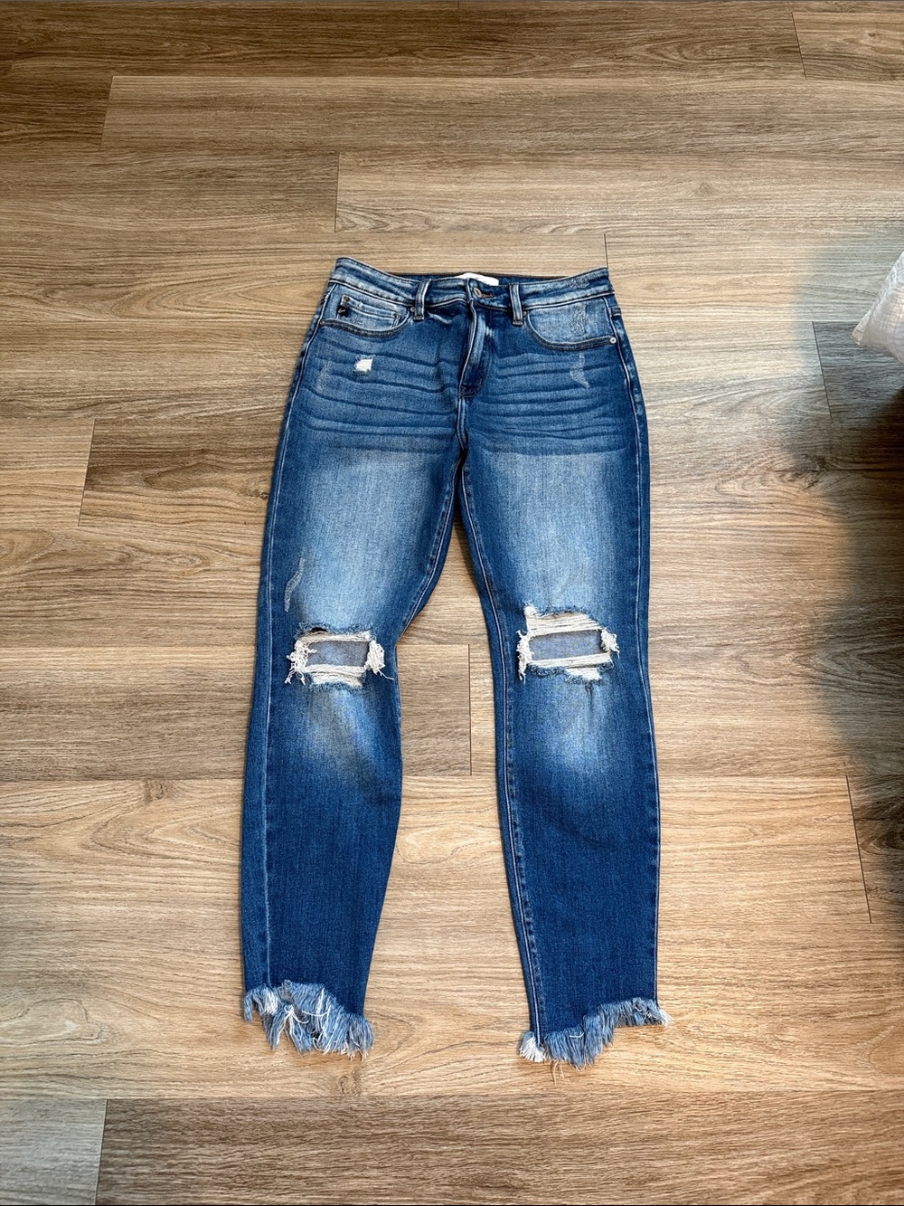 KanCan Dark Blue Distressed Ankle Skinny Jeans